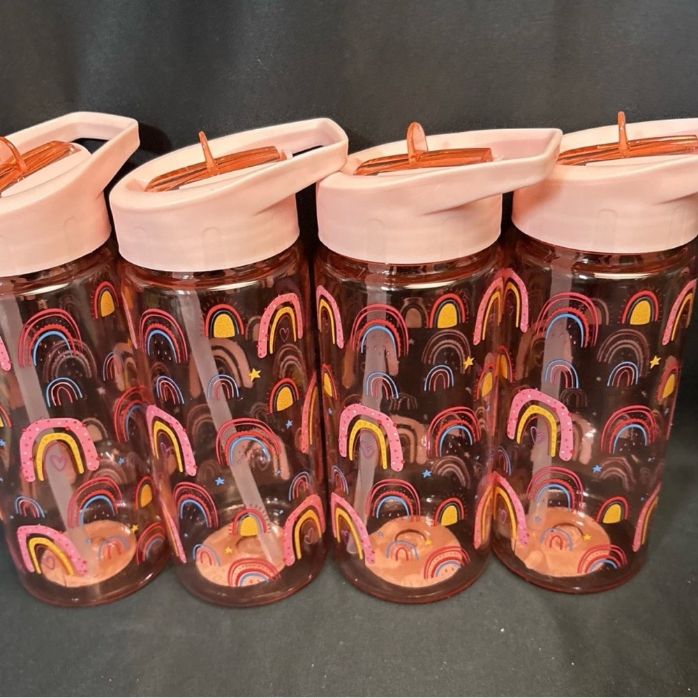 Pink Rainbow Water Bottles Set